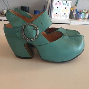 John Fluevog Leader Platform Mary Jane Heel Size 8
